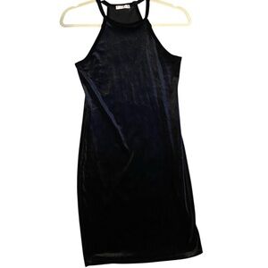 Black High Neck Sheath Mini Dress‎
